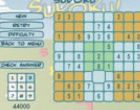 Sudoku - Традиционная японская головоломка судоку. Перед вами квадрат из клеток 9х9, разбитый на под квадраты со сторонами по три клетки каждая. В некоторых клетках уже заранее проставлены числа.  Игроку нужно расположить недостающие цифры таким образом, чтобы в каждом столбике находились числа от 1 до 9 и при этом не повторялись.
