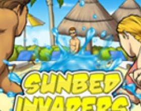 Sunbed Invaders - Use your water cannon against all hotel visitors and shoot them back in the pool as they are trying to get on your sunbeds! Use the left and right arrow keys to move your character and press Space to shoot with your water cannon.