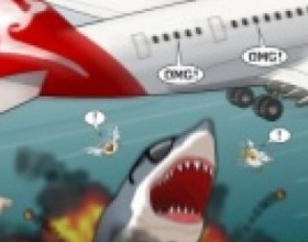 Sydney Shark - Now Big Shark's adventures goes to Australia. Your mission is to scare to death all population. Swim around, chomp on surfers and destroy everything in your path. Use Arrows to control your shark. Press Ctrl or A to bite. Dive deeper to perform high jump and attack helicopters and planes.