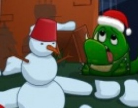The Dusty Monsters Merry Christmas - Ты точно поймешь, что надо делать в этой забавной игре. Надо накормить голодного монстра иначе он съест тебя с потрахами. Для управления игрой используй мышку.