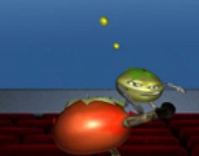 Tomato Fight - Try to beat green tomato by shooting it with Your red tomatoes. Move quick to avoid getting hurt. Use arrow keys to move left and right. Hit Space button to throw Your tomatoes. Beat Your opponent and pass to next level.