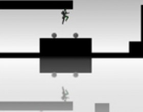 Visible 2 - Your task in this platform game is to overcome deadly traps and mines in search of the exit. Keep an eye out at your reflection. What you may not see can still kill you. Use W A S D or arrow keys to move around. Press Up arrow in the direction of a wall for wall run. Press Shift to become invisible.