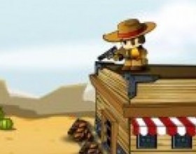 West Intruder 2 - Bandits are trying to kidnap your girlfriend. Protect your house and girl by killing them all standing on the rooftop of your home in this Cowboy shooting defence game. Earn money and buy new weapons. Use mouse to aim and fire. Press G to throw a grenade.