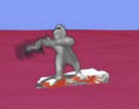 Yetisports - Bloody Seal Bounce - Вы снежный человек, который стоит на маленьком айсберге, а вокруг вас все в кровище и мертвых пингвинах. Твоя задача - забросить бедное животное как можно выше, чтобы поставить новый рекорд. Управление мышкой, кидаем пингвина кликом.