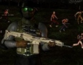 Zombie Korps - Your task is to defend your camp from zombies. You are able to send soldiers to shoot enemies and also you can do it by yourself. Use Mouse to aim and shoot. X to throw grenades, Z to toggle scope, 1-7 numbers to switch weapons, M to change fire mode, R to reload. Press Space to send special unit on the field. Use Arrow keys to select unit and creation line.