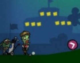 Zombie Sports: Golf - Your task is to get the zombie eyeball into the hole. To get more points you have to shoot the ball using the shortest distance. Use Mouse to click on the zombie to swing shoot the ball. Drag the arrows around the screen to change the path of the eye.