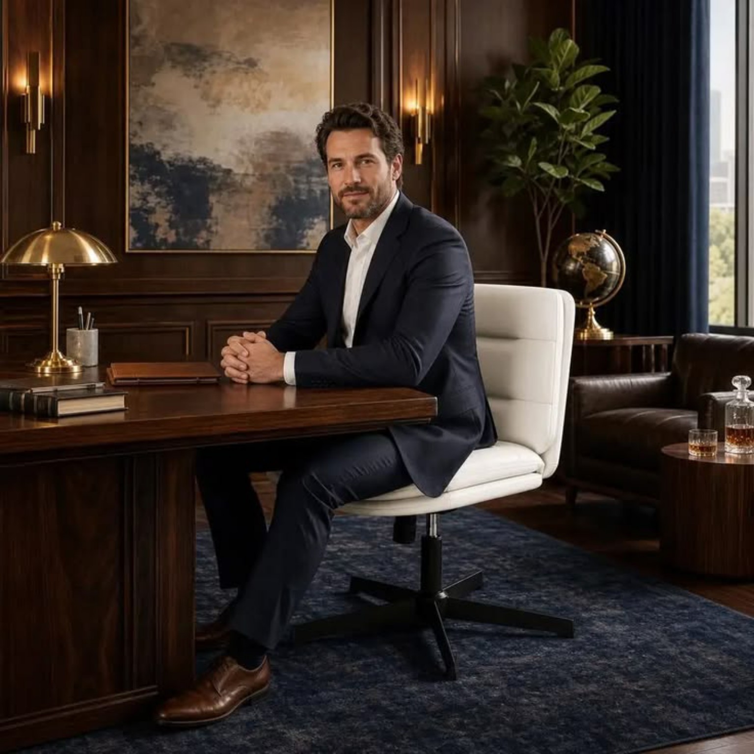 Man sitting at the desk in the office