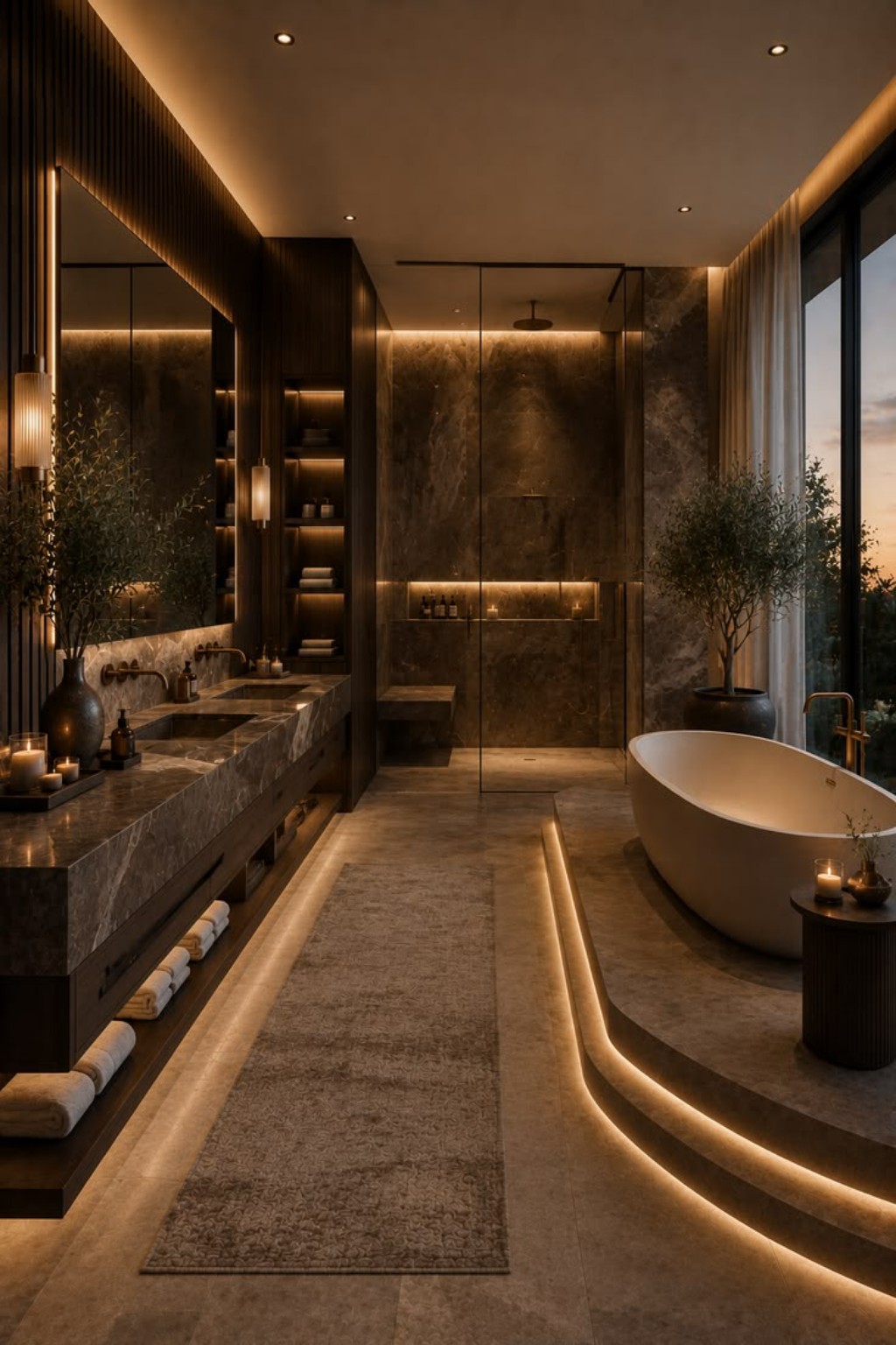 The luxurious bathroom