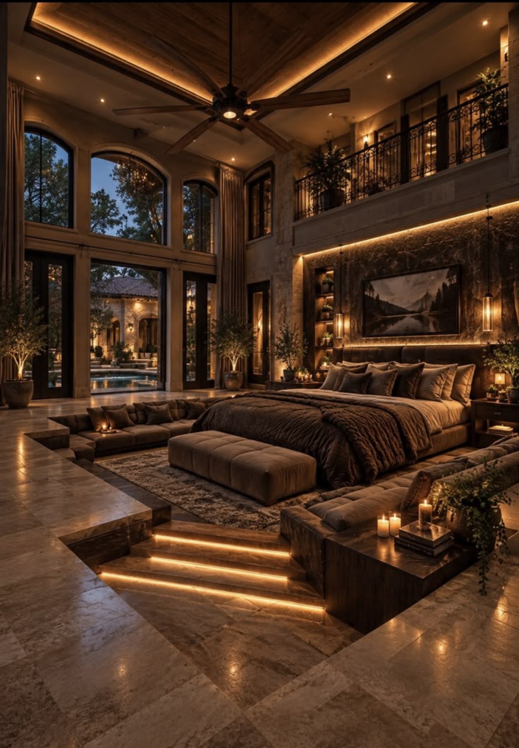 The luxurious bedroom
