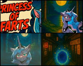 Enter a mesmerizing realm where dreams and reality blur, and desire awakens amidst the shadows of Luna’s moonlit world. Luna’s Secret is an intimate visual novel adventure that explores trust, vulnerability, and the seductive mystery of the night.

You are a lost traveler—an outsider drawn into Equestria’s deepest secrets—guided by Luna, the regal Moon Princess, whose graceful presence conceals a tantalizing allure. As you explore tranquil beaches, shimmering lakes, and whispering forests, an undercurrent of sensuality weaves through every scene, every glance, every whispered word.

In this enchanting journey, your choices shape the delicate balance between innocence and seduction. Will you surrender to Luna’s mysterious charm, trusting her gentle guidance even as her secrets unfold? Or will you resist the intoxicating pull of the night?