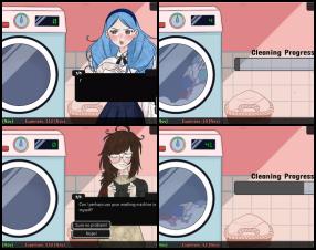 Naughty Laundry is an adult management simulation game with visual novel-like elements. You're a mysterious Laundry shop owner that does some strange and naughty stuff to your customers.

At the moment, the premise of the game is pretty mundane. However, we plan to slowly traverse the realm of the supernatural and introduce concepts beyond the mundane.

You and your washing machines are not normal at all!

Play and download the game here:
https://strange-girl-studios.itch.io/naughty-laundry
https://strangegirlstudios.com/
https://strange-girl-studios.itch.io/