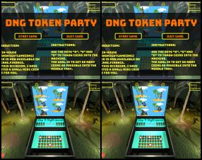 DNG Token Party, is a small slot machine game. The game is played using the "a", "s" and "d" keys. A nice ambience gives the game a certain charm. 
Have fun and have a look at my bigger projects.